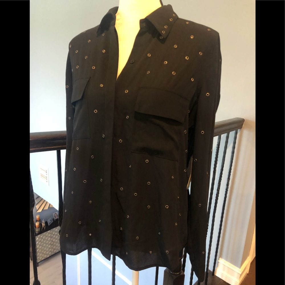 L’Agence Blouse with grommet holes NWT Size S
